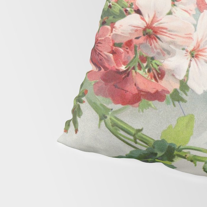Panneaux de Fleurs  1900 Watercolor Geranium Illustration Pillow Sham Gallery Image 4