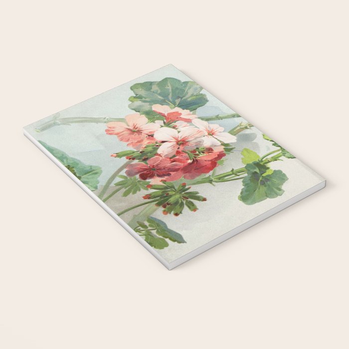 Panneaux de Fleurs  1900 Watercolor Geranium Illustration Notebook Gallery Image 3
