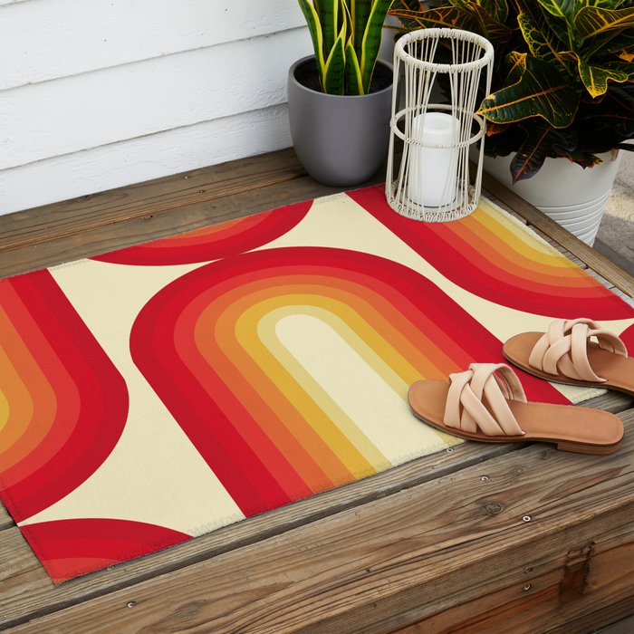 70s Retro Sun Outdoor Rug Gallery Image 2