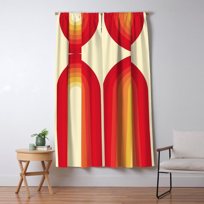 70s Retro Sun Window Curtain Gallery Image 1