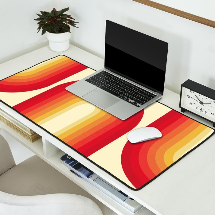 70s Retro Sun Desk Mat Gallery Image 2