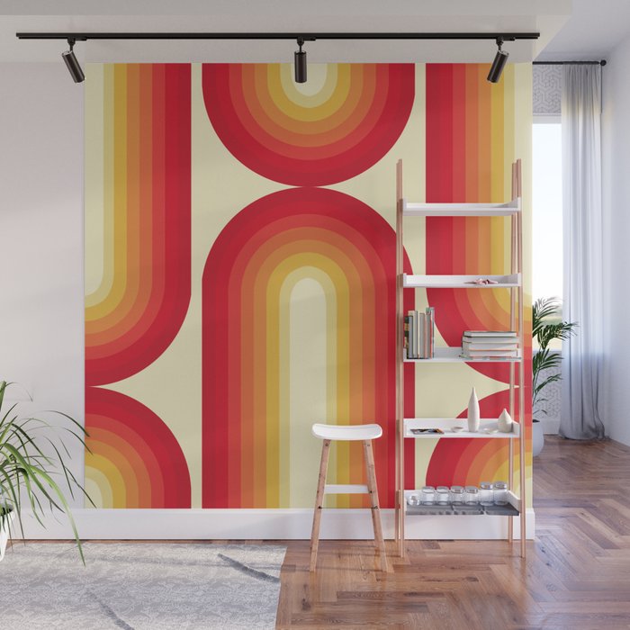 70s Retro Sun Wall Mural Gallery Image 1