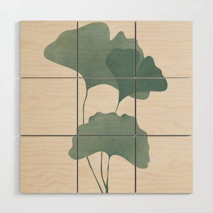Ginkgo Leaves Wood Wall Art Gallery Image 1
