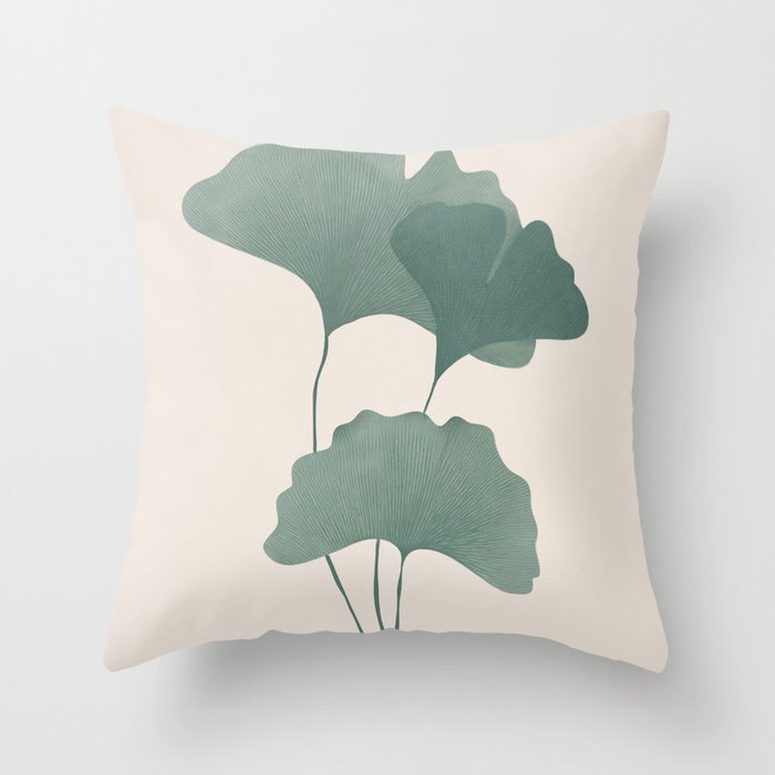 Ginkgo Leaves Throw Pillow Gallery Image 6