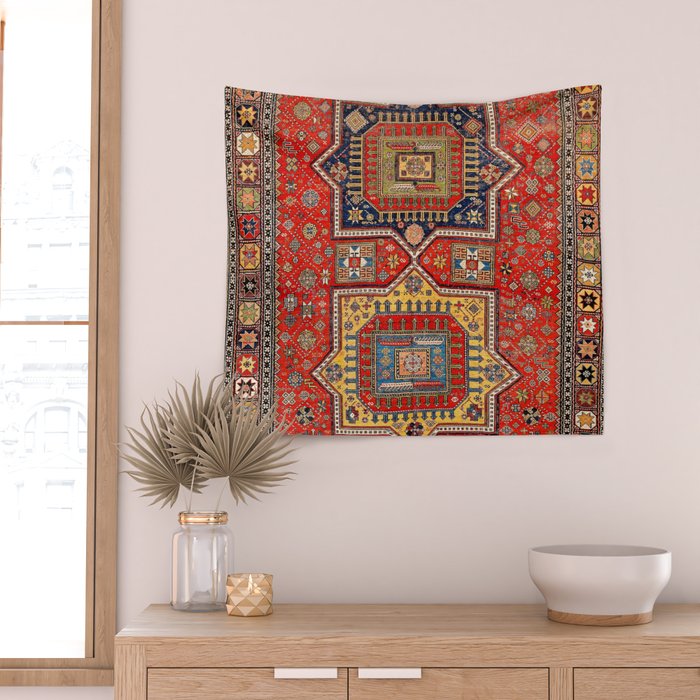 Kuba Sumakh East Caucasus Rug Print Wall Tapestry Gallery Image 2