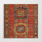 Kuba Sumakh East Caucasus Rug Print Wood Wall Art Gallery Image 1