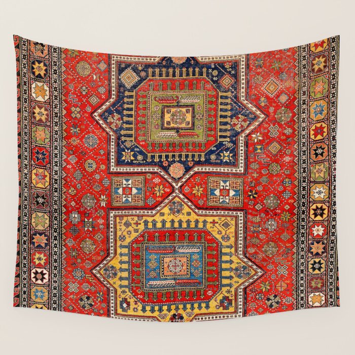 Kuba Sumakh East Caucasus Rug Print Wall Tapestry Gallery Image 1