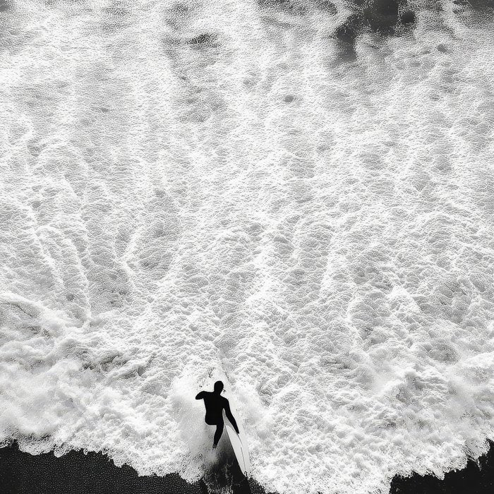 Surfer and Shore - Aerial Ocean Fine Art Print Coffee Mug Gallery Image 2