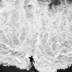 Surfer and Shore - Aerial Ocean Fine Art Print Coffee Mug Gallery Image 2