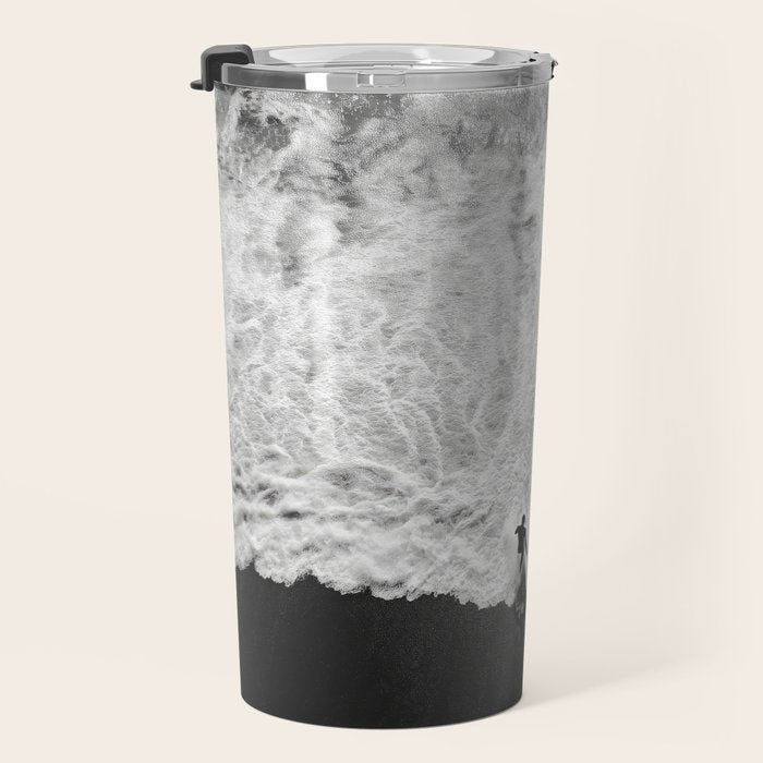 Surfer and Shore - Aerial Ocean Fine Art Print Travel Mug Gallery Image 3