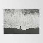 Surfer and Shore - Aerial Ocean Fine Art Print Rug Gallery Image 2
