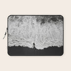 Surfer and Shore - Aerial Ocean Fine Art Print Laptop Sleeve Gallery Image 1