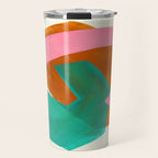 Ochre Pink Marine Green Fun Colorful Mid Century Modern Abstract Painting Shapes Pattern Travel Mug Gallery Image 1