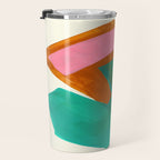 Ochre Pink Marine Green Fun Colorful Mid Century Modern Abstract Painting Shapes Pattern Travel Mug Gallery Image 3