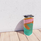 Ochre Pink Marine Green Fun Colorful Mid Century Modern Abstract Painting Shapes Pattern Travel Mug Gallery Image 4