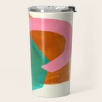 Ochre Pink Marine Green Fun Colorful Mid Century Modern Abstract Painting Shapes Pattern Travel Mug Gallery Image 2