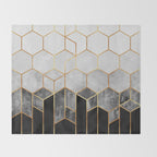 Charcoal Hexagons Throw Blanket Gallery Image 2