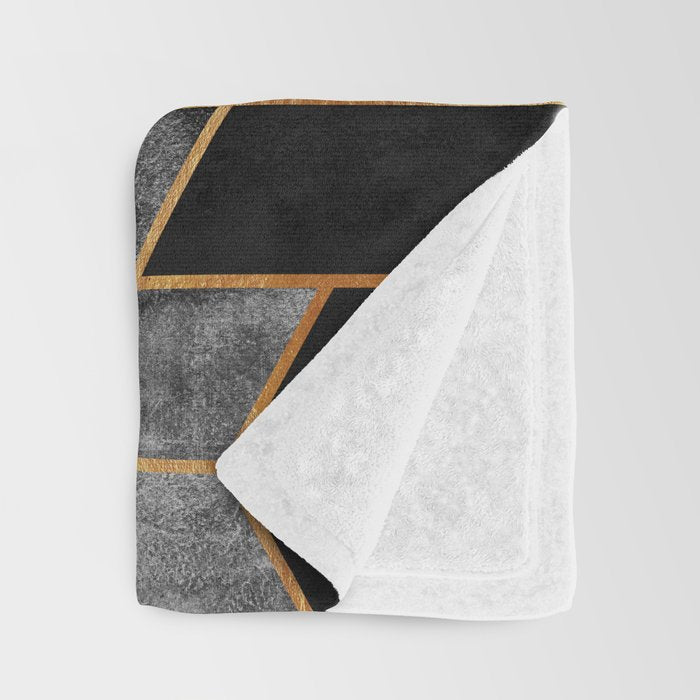 Charcoal Hexagons Throw Blanket Gallery Image 3