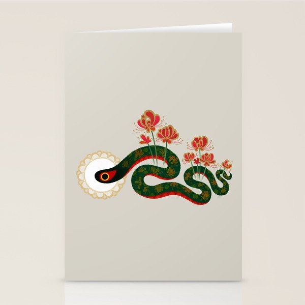 Snake and flowers Stationery Card Gallery Image 2