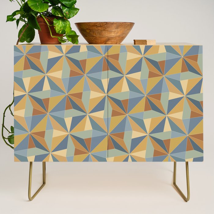 Kaleidoscope Tile Pattern III Warm Earthy Summer Credenza Gallery Image 1