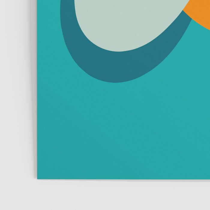Lucky Bee - Cute Retro Minimalism in Orange and Turquoise Poster Gallery Image 3