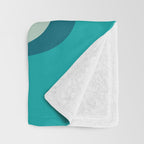 Lucky Bee - Cute Retro Minimalism in Orange and Turquoise Throw Blanket Gallery Image 3