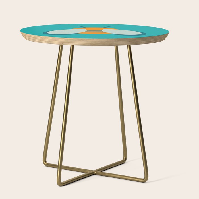 Lucky Bee - Cute Retro Minimalism in Orange and Turquoise Side Table Gallery Image 1