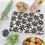 Retro modern black daisies  Cutting Board Gallery Image 2