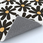 Retro modern black daisies  Rug Gallery Image 4