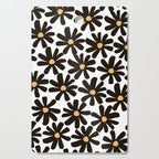 Retro modern black daisies  Cutting Board Gallery Image 1