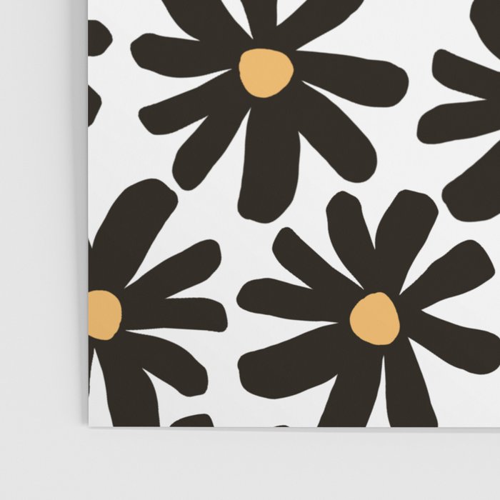Retro modern black daisies  Poster Gallery Image 3