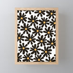 Retro modern black daisies  Mini Art Print Gallery Image 1