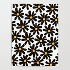 Retro modern black daisies  Poster Gallery Image 4