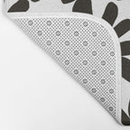 Retro modern black daisies  Bath Mat Gallery Image 2