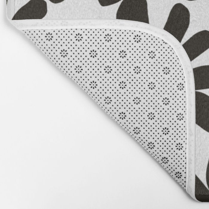 Retro modern black daisies  Bath Mat Gallery Image 2