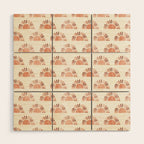 block print suns - multi colored terra cotta Wood Wall Art Gallery Image 1