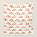block print suns - multi colored terra cotta Wall Tapestry Gallery Image 4