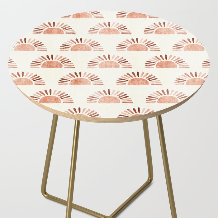 block print suns - multi colored terra cotta Side Table Gallery Image 2