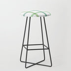 Retro Tonal Green Spring Check Pattern Stool Gallery Image 1