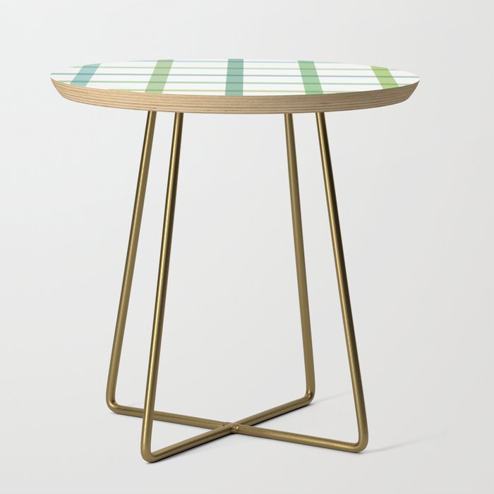 Retro Tonal Green Spring Check Pattern Side Table Gallery Image 1