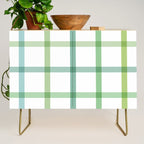 Retro Tonal Green Spring Check Pattern Credenza Gallery Image 1