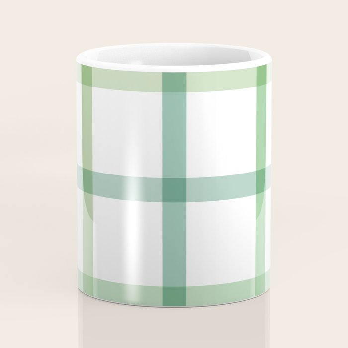 Retro Tonal Green Spring Check Pattern Coffee Mug Gallery Image 4