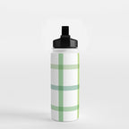 Retro Tonal Green Spring Check Pattern Water Bottle Gallery Image 2