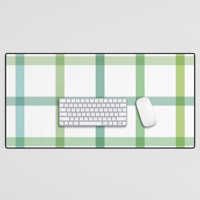 Retro Tonal Green Spring Check Pattern Desk Mat Gallery Image 1