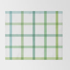 Retro Tonal Green Spring Check Pattern Throw Blanket Gallery Image 2