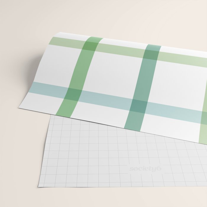 Retro Tonal Green Spring Check Pattern Wrapping Paper Gallery Image 2