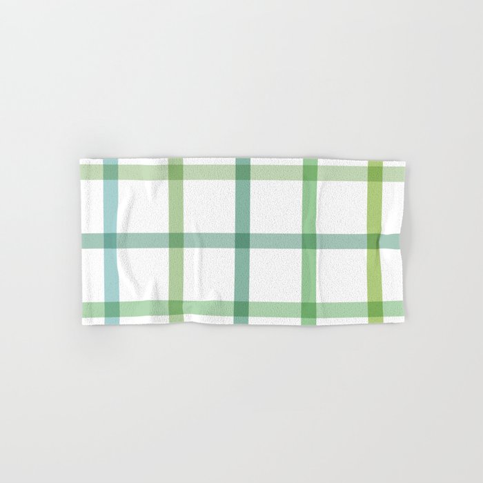 Retro Tonal Green Spring Check Pattern Bath Towel Gallery Image 1