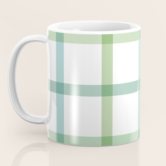 Retro Tonal Green Spring Check Pattern Coffee Mug Gallery Image 3
