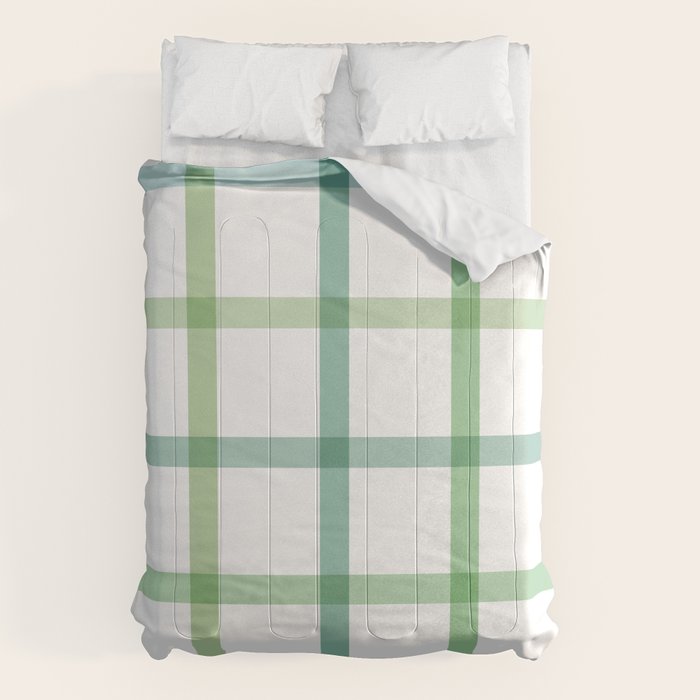 Retro Tonal Green Spring Check Pattern Comforter Gallery Image 6
