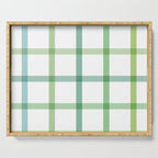 Retro Tonal Green Spring Check Pattern Serving Tray Gallery Image 1